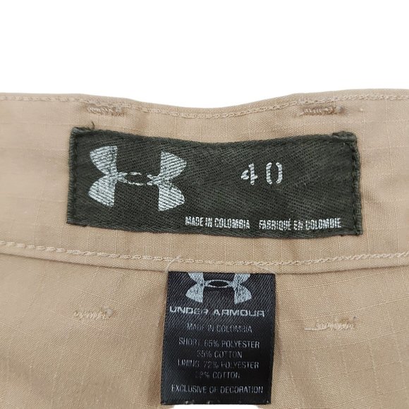 Under Armour Shorts Mens 40 Beige Performance Flat Front Casual Golf Outdoor - Picture 10 of 10